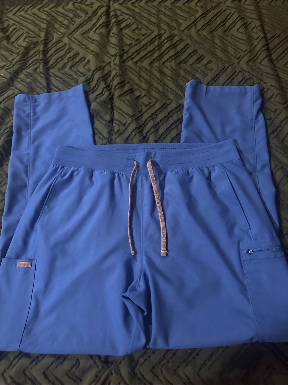 Landau Royal Blue Drawstring Scrub Joggers with Contrast Cord